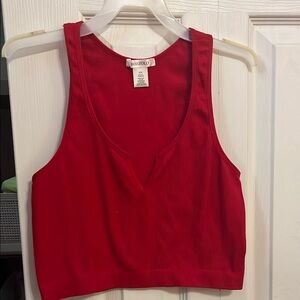 Bozzolo Red Sleeveless Crop Tank Top